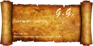 German Gerle névjegykártya